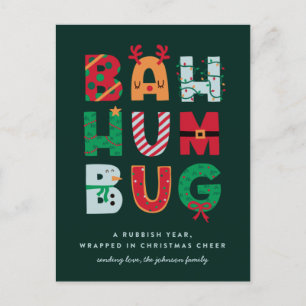 Funny Rubbish Bah Humbug Holiday Card Feestdagenkaart