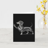 Funny Rude Black Dachshund Dog Meme Middle Finger Kaart (Gele Bloem)
