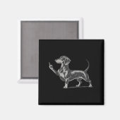 Funny Rude Black Dachshund Dog Meme Middle Finger Magneet (Voorkant / Achterkant)