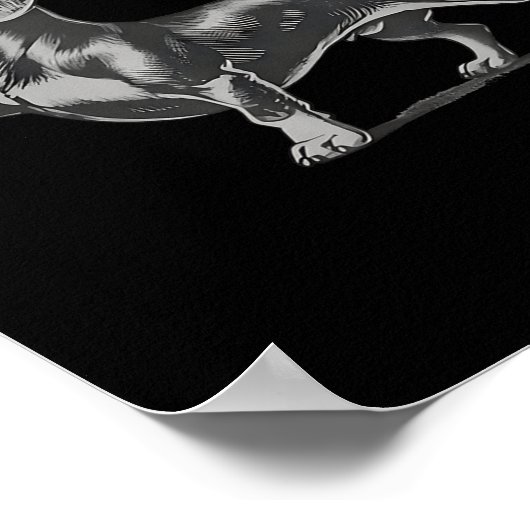 Funny Rude Black Dachshund Dog Meme Middle Finger  Poster (Hoek)