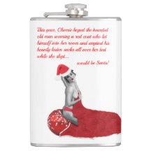 Funny Rude kerstkerstman Pinup Girl Hip Flask 02