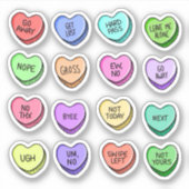 Funny Rude Snoep Heart Vinyl Stickers (Voorkant)