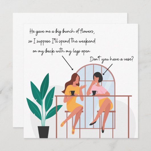 Funny Rude Verjaardag Kaart Vriendschap Vrouw Vrie (Voorkant / Achterkant)