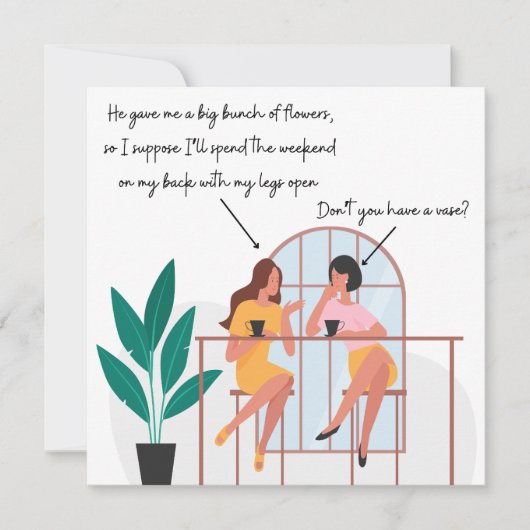 Funny Rude Verjaardag Kaart Vriendschap Vrouw Vrie (Voorkant)