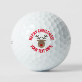 Funny Rudolf de rendierkerstcartoon Golfballen (Voorkant)