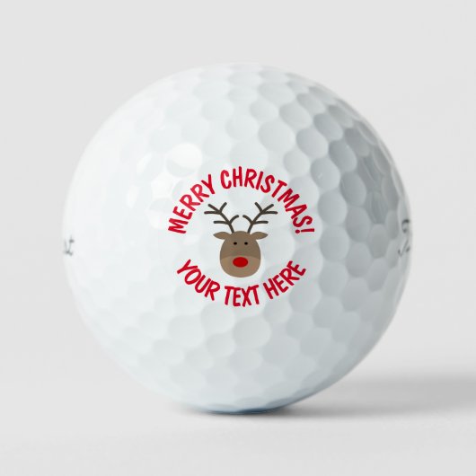Funny Rudolf de rendierkerstcartoon Golfballen (Voorkant)