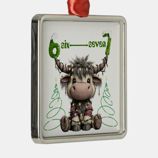 Funny Rudolf Trees Antlers Six Seven Christmas  Metalen Ornament (Rechts)