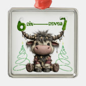 Funny Rudolf Trees Antlers Six Seven Christmas  Metalen Ornament (Voorkant)