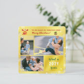 Funny Rudolph 3 foto's Schattige Modern Elegant Go Feestdagenkaart (Staand voorkant)