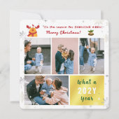 Funny Rudolph 4 foto's Collage Letter Schattige Me Feestdagenkaart (Voorkant)