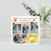 Funny Rudolph 4 foto's Collage Letter Schattige Me Feestdagenkaart (Staand voorkant)