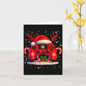 Funny Rudolph Game Controller Christmas Xmas Boy K Kaart (Gele Bloem)