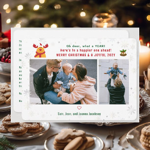 Funny Rudolph Oh Deer Merry Christmas Foto's Schat Feestdagenkaart