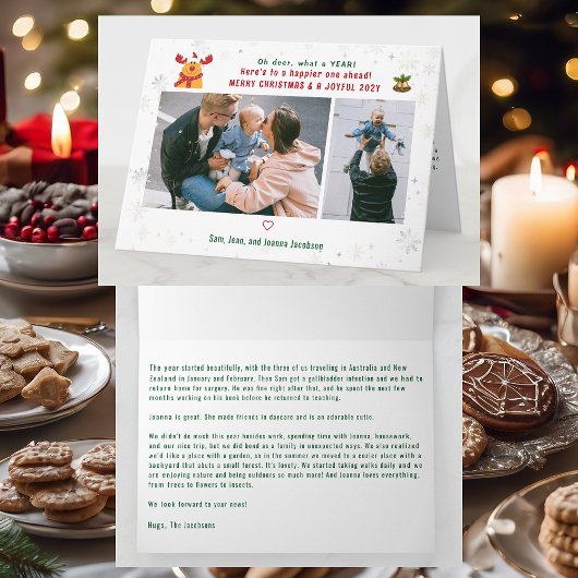 Funny Rudolph Oh Deer Merry Christmas Foto's Schat Kaart