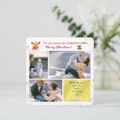 Funny Rudolph Peace Love Joy Schattige Elegant 3 f Feestdagenkaart (Staand voorkant)