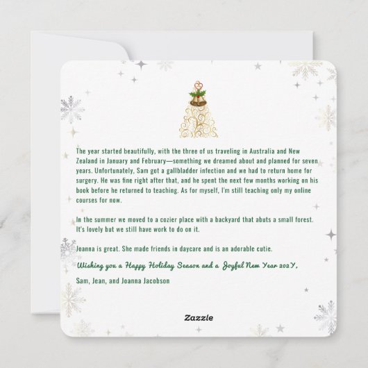 Funny Rudolph Peace Love Joy Schattige Elegant 3 f Feestdagenkaart (Achterkant)