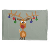 Funny Rudolph Reindeer Kerstmis Kussensloop (Achterkant)