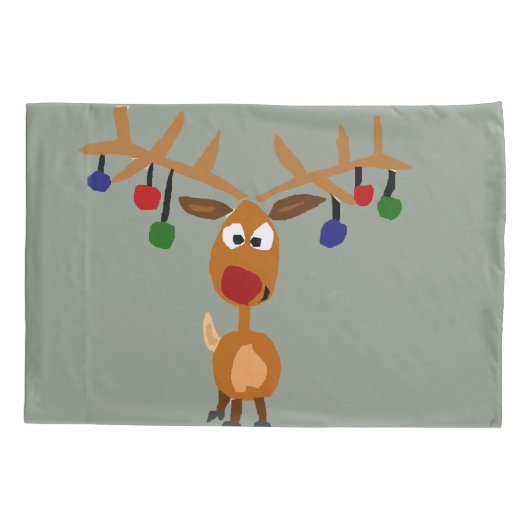 Funny Rudolph Reindeer Kerstmis Kussensloop (Achterkant)