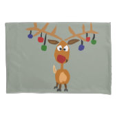 Funny Rudolph Reindeer Kerstmis Kussensloop (Voorkant)