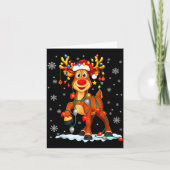 Funny Rudolph Reindeer Pjs Pajamas Christmas Men W Kaart (Voorkant)