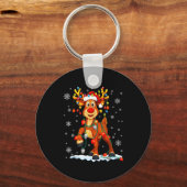 Funny Rudolph Reindeer Pjs Pajamas Christmas Men W Sleutelhanger (Voorkant)