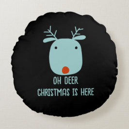 Funny Rudolph the Red-Nosed Reindeer Kerstmis Rond Kussen