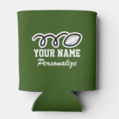 Funny rugby ball cartoon aangepaste naam Verjaarda Blikjeskoeler (Achterkant)