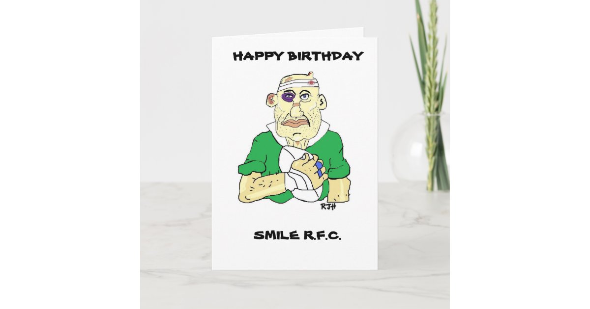 FUNNY RUGBY BIRTHDAY CARD KAART Zazzle.nl