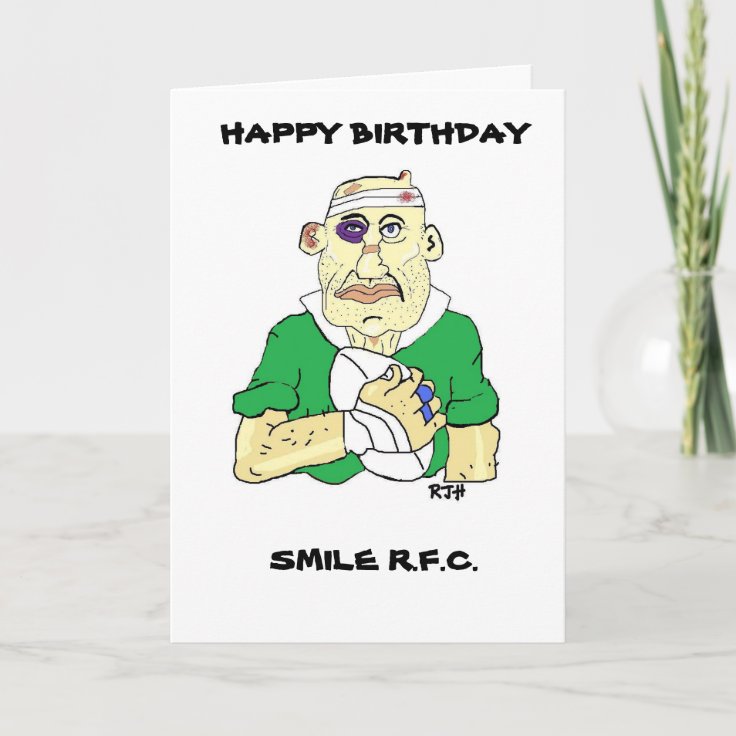 FUNNY RUGBY BIRTHDAY CARD KAART Zazzle.nl