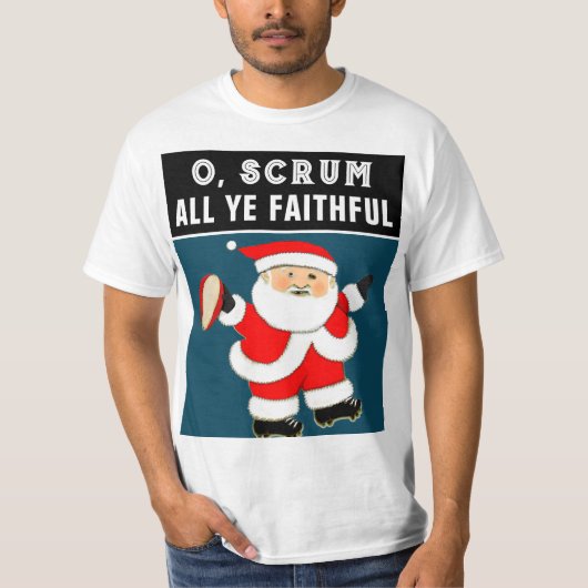 Funny Rugby Kerstmis T-Shirt (Voorkant)