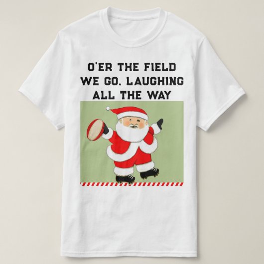 Funny Rugby Kerstmis T-shirt (Design voorkant)