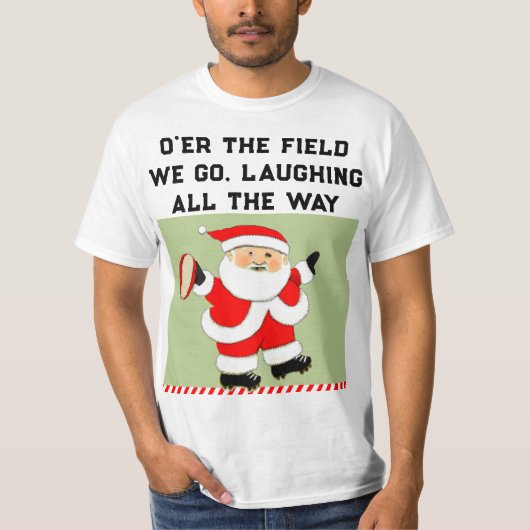 Funny Rugby Kerstmis T-shirt (Voorkant)