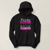 Funny Rugby mama houdt geen Calm Rugby moeder Hoodie (Design voorkant)