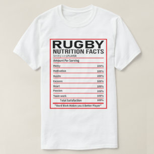 Funny Rugby Nutrition Facts Rugby Player Gift T-shirt