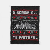 Funny Rugby O Scrum All Ye Faithful Ugly Merry Chr Fleece Deken (Voorkant)
