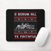 Funny Rugby O Scrum All Ye Faithful Ugly Merry Chr Muismat (Met muis)