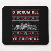 Funny Rugby O Scrum All Ye Faithful Ugly Merry Chr Muismat (Voorkant)