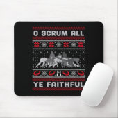 Funny Rugby O Scrum All Ye Faithful Ugly Merry Chr Muismat (Met muis)