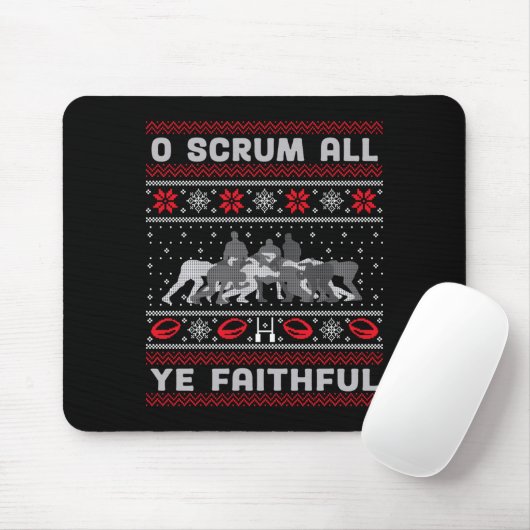 Funny Rugby O Scrum All Ye Faithful Ugly Merry Chr Muismat (Met muis)