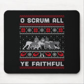 Funny Rugby O Scrum All Ye Faithful Ugly Merry Chr Muismat (Voorkant)