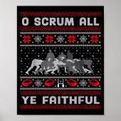 Funny Rugby O Scrum All Ye Faithful Ugly Merry Chr Poster (Voorkant)