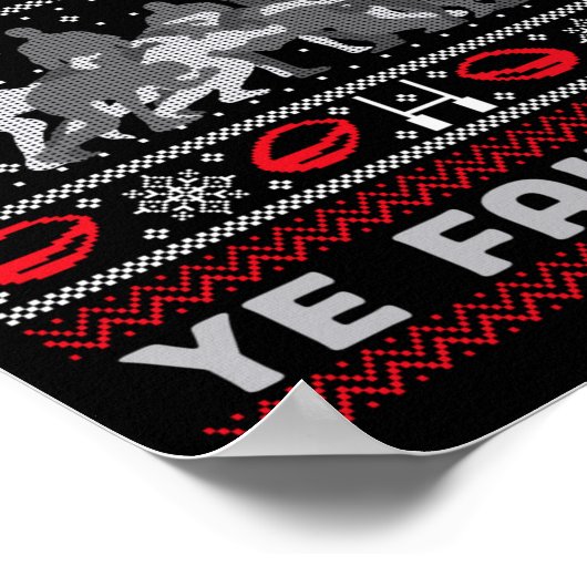 Funny Rugby O Scrum All Ye Faithful Ugly Merry Chr Poster (Hoek)