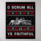 Funny Rugby O Scrum All Ye Faithful Ugly Merry Chr Poster (Voorkant)