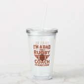 Funny Rugby Pa en Rugby Coach Acryl Drinkbeker (Achterkant)