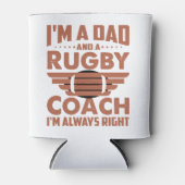 Funny Rugby Pa en Rugby Coach Blikjeskoeler (Voorkant)