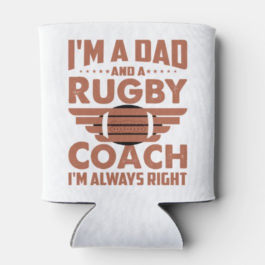 Funny Rugby Pa en Rugby Coach Blikjeskoeler (Achterkant)