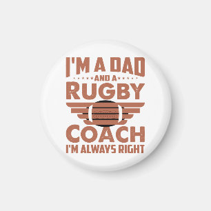 Funny Rugby Pa en Rugby Coach Magneet