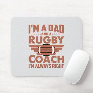 Funny Rugby Pa en Rugby Coach Muismat