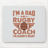 Funny Rugby Pa en Rugby Coach Muismat (Voorkant)