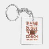 Funny Rugby Pa en Rugby Coach Sleutelhanger (Voorkant Links)
